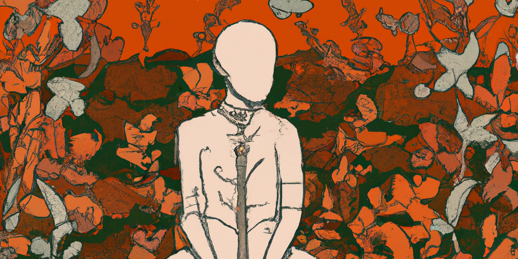 Art of a person meditating