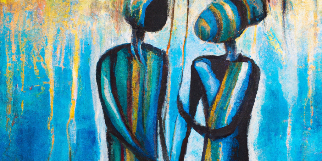 Oil painting of authentic relationship